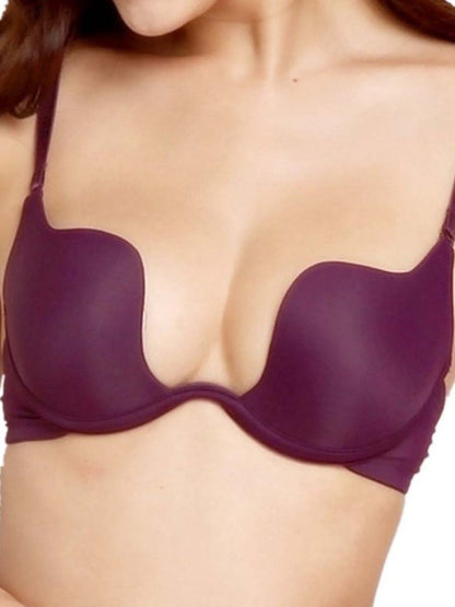 Women's Deep U Multi-Way Push Up Convertible Low Cut Plunge Bra