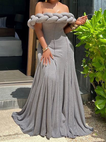 Elegant Off Shoulder Maxi Dress