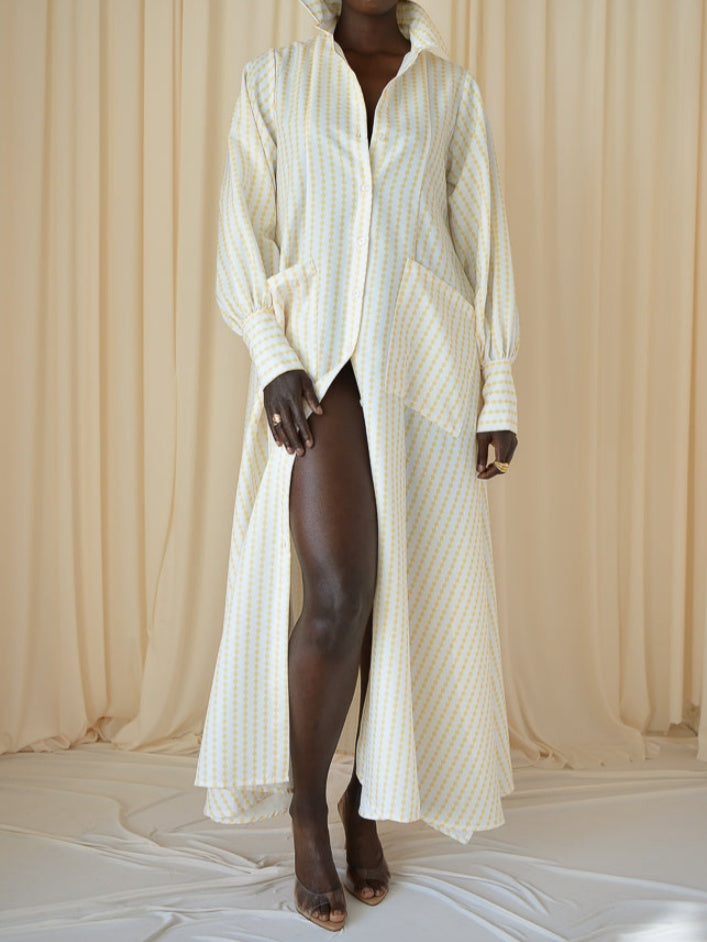 Diamond Striped Shirt Dress