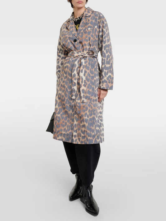 Leopard Print Trench Coat