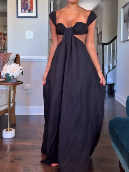 Lace-up Backless Jumpsuit