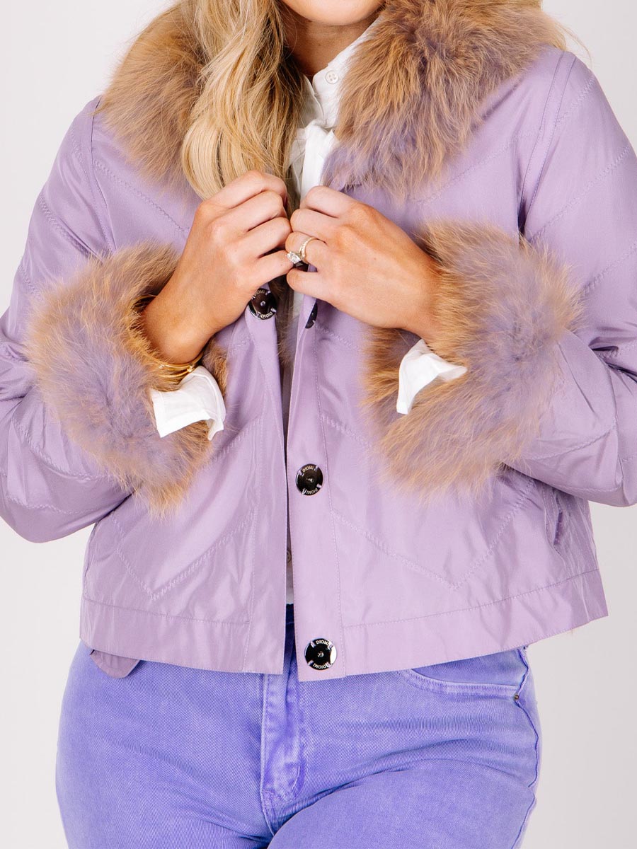 Reversible Faux Fox Fur Trim Jacket
