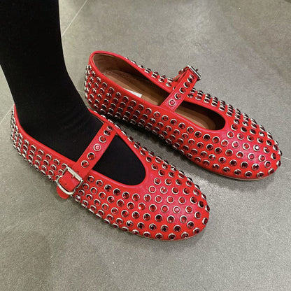 Rhinestone Studded Flat Comfortable Ballet Shoes