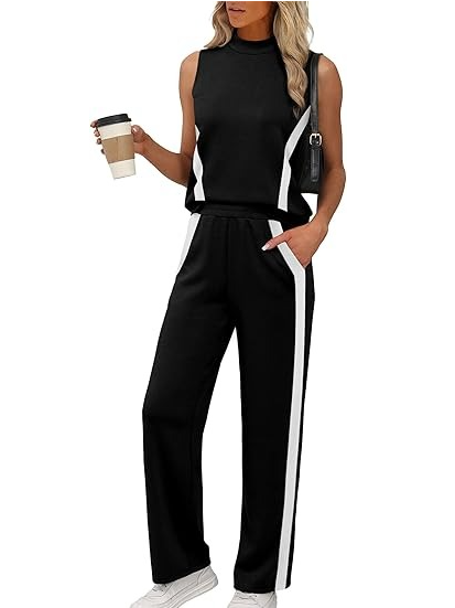 Mock Neck Sleeveless Lounge Sets