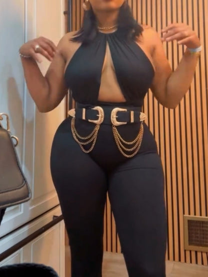 Sleeveless Halterneck Bodysuit