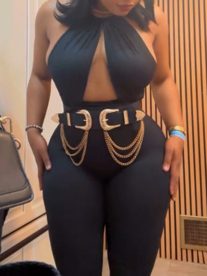 Sleeveless Halterneck Bodysuit