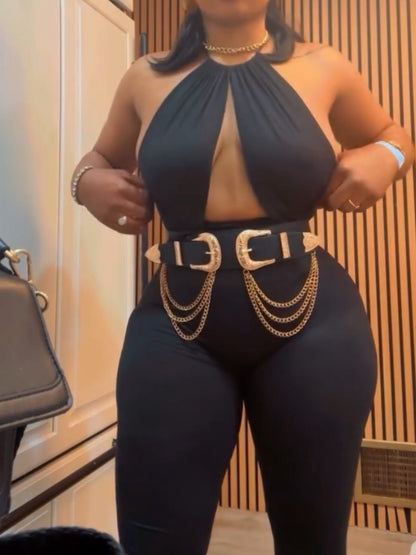Sleeveless Halterneck Bodysuit