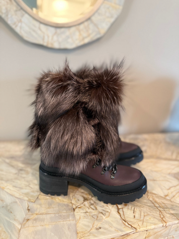 Plush Coarse Heel Boots
