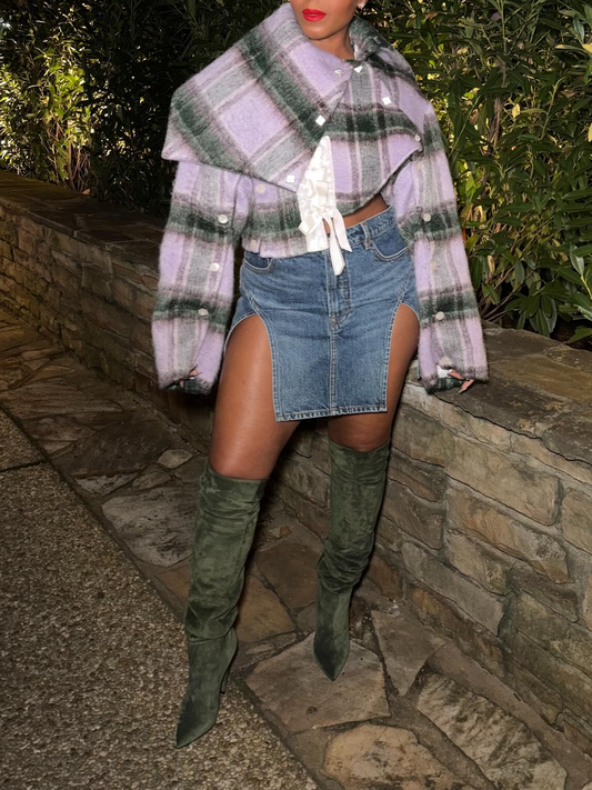 Pretty Plaid Cropped Jacket