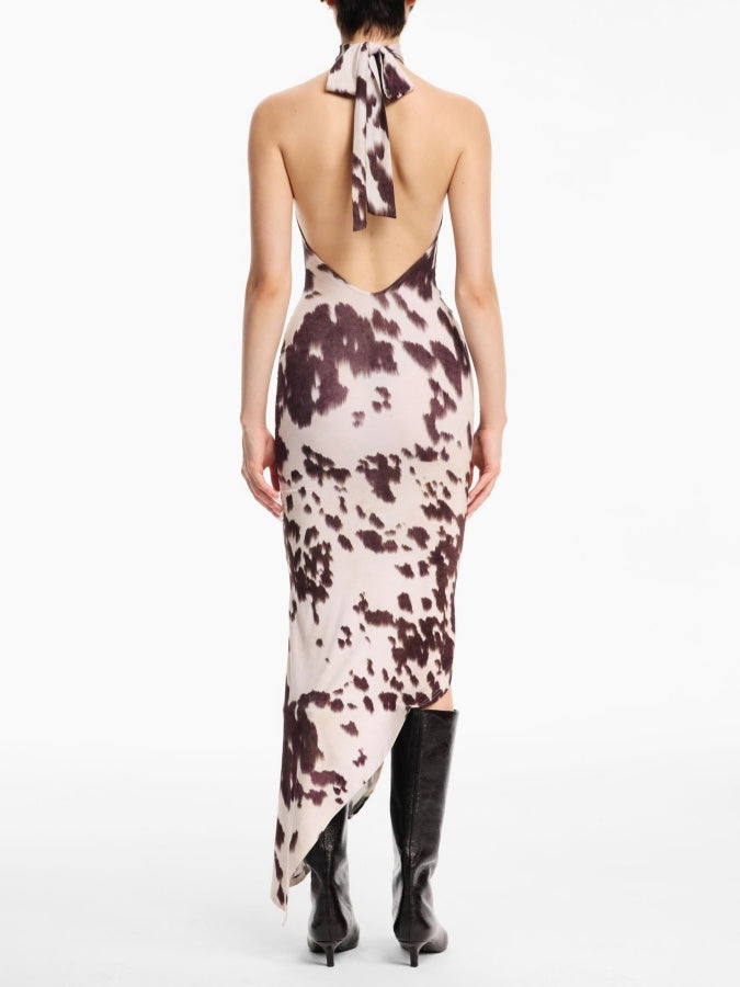 Halter Neck Strappy Backless Slim Dress