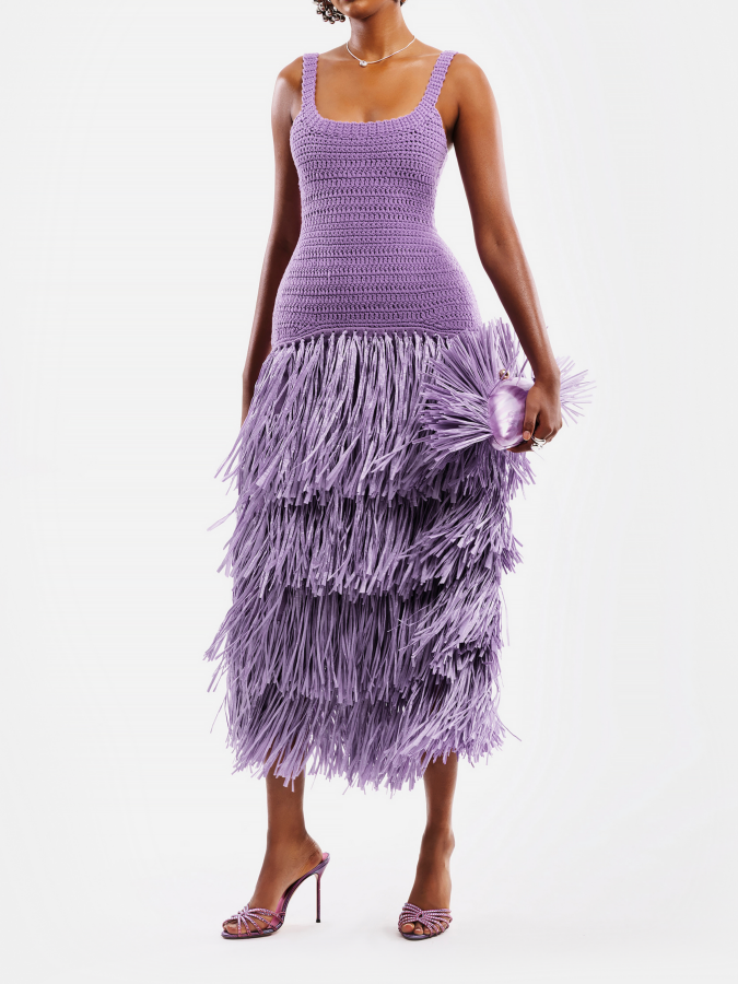 Knitted Tassel Slip Dress