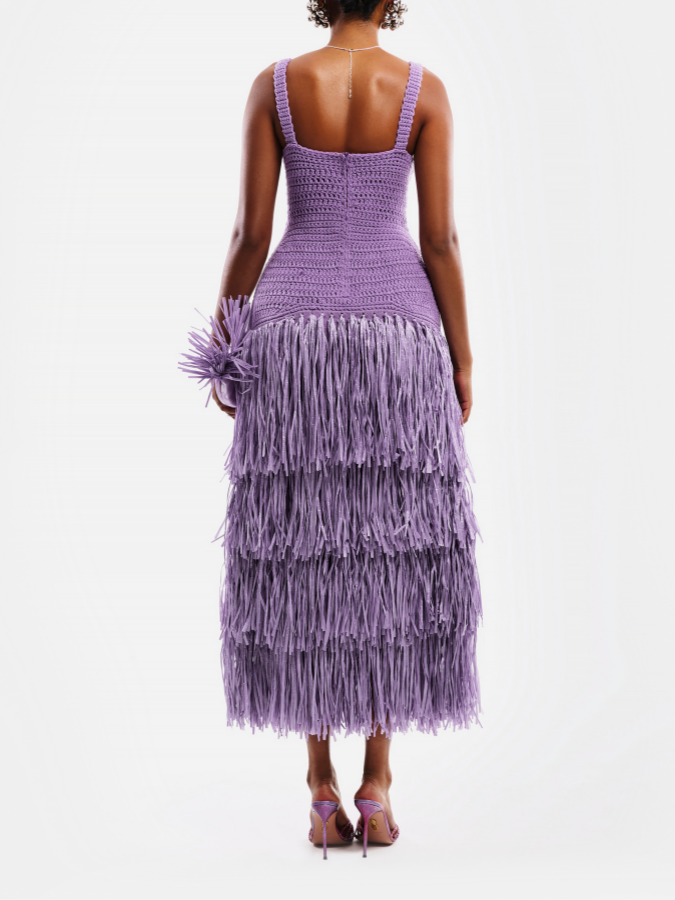 Knitted Tassel Slip Dress