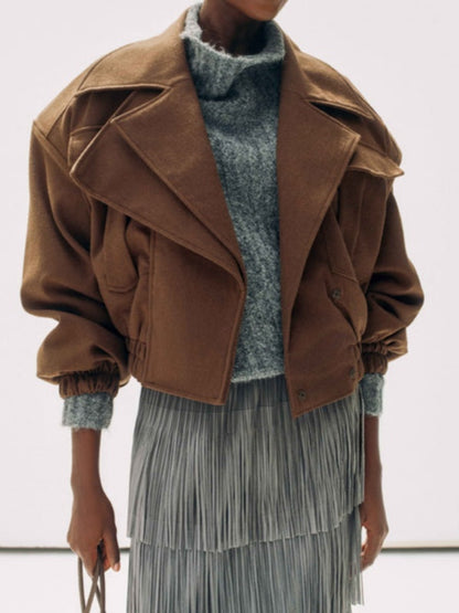 Large Lapel Cropped Jacket