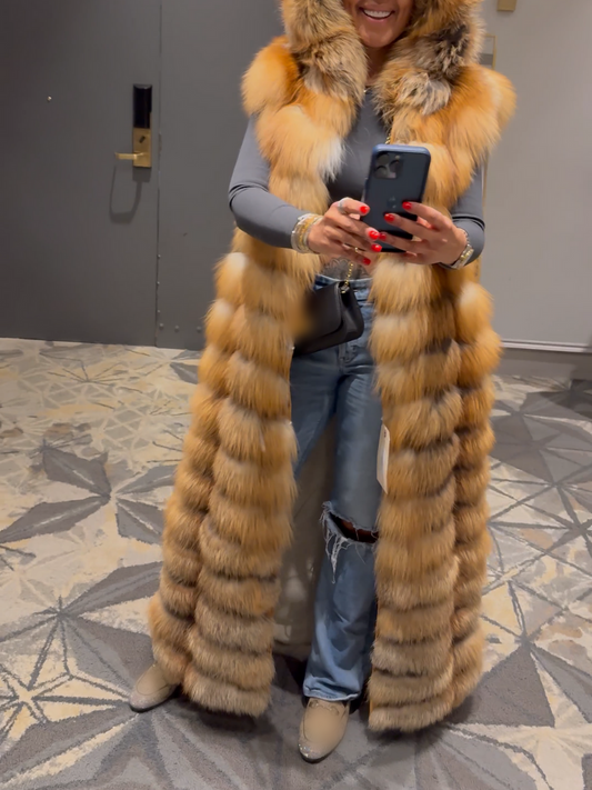 (🔥Hot Sale- 49% Off) Eco-friendly Fox Fur Full Length Vest