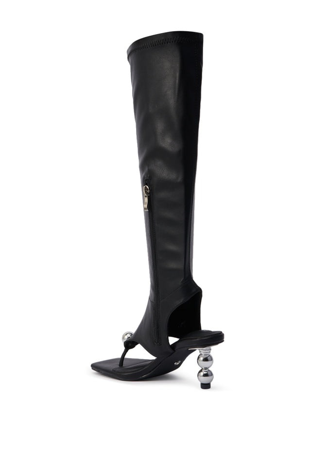 BLACK STRETCH SANDAL BOOT