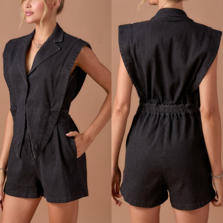 Sleeveless Denim Romper