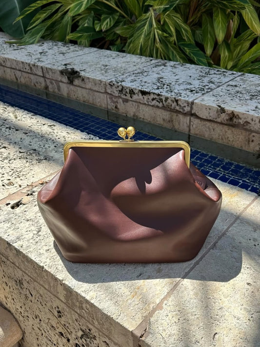 Large Clip-on Leather Bag