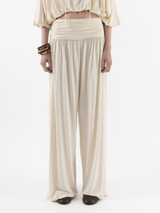 Ruffled Shirt And Wide-leg Pants Two-piece Set