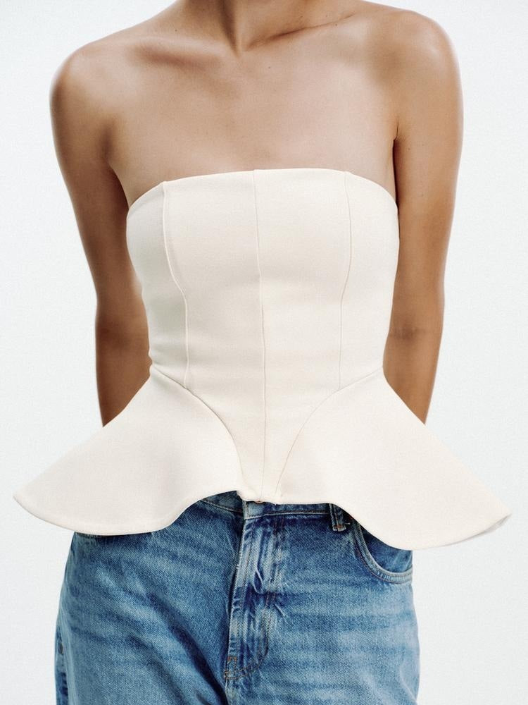 Strapless bandeau top