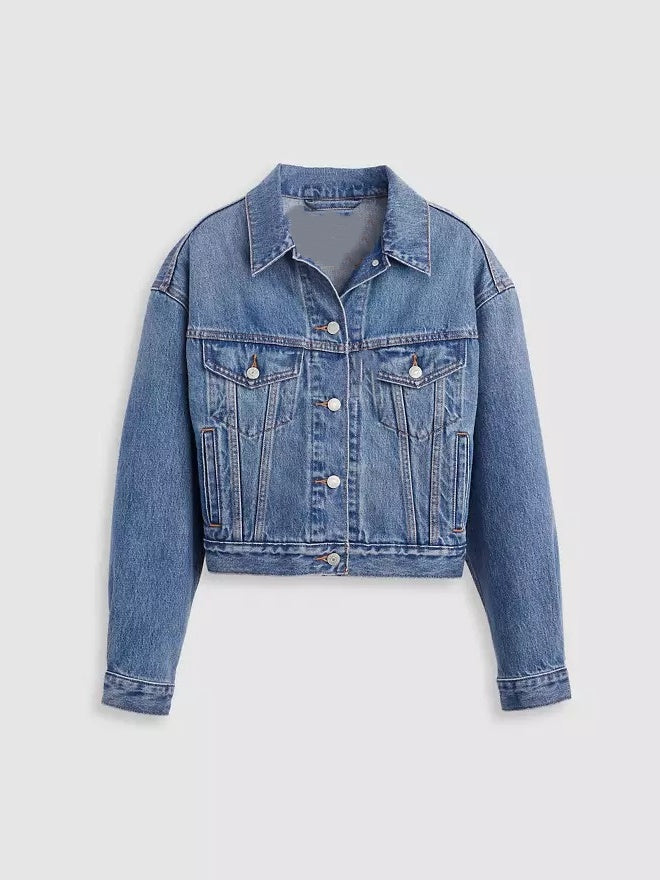 Lace-Back Denim Jacket