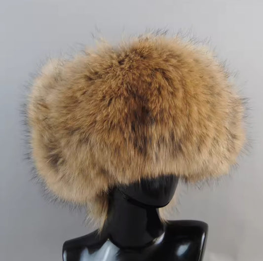 Faux Leather & Fur Hat