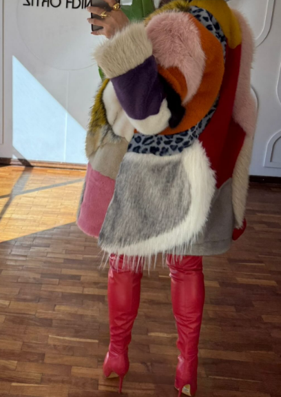 Colorful Faux Fur Jacket