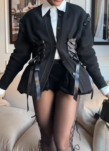 Fab Knit Bow Cardigan