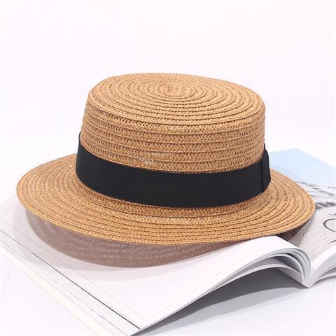 Straw-woven Flat-topped Hat