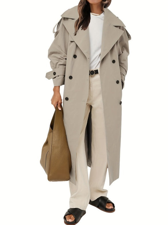 Women's Double Breasted  Long Trench Coat