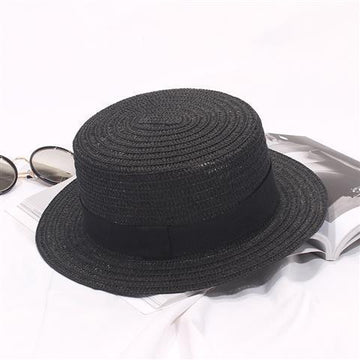 Straw-woven Flat-topped Hat