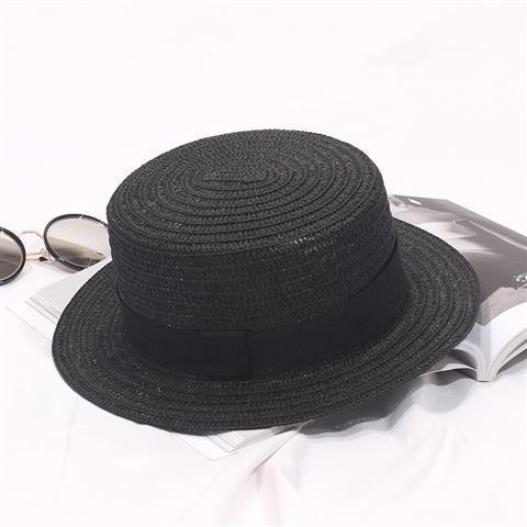 Straw-woven Flat-topped Hat