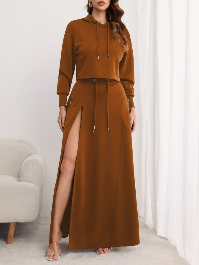Side-Slit Skirt Two-Piece Set