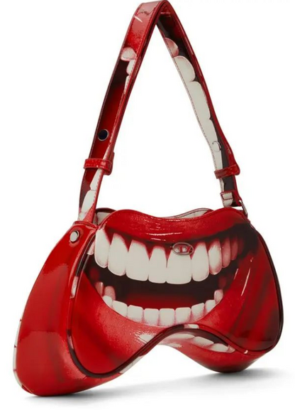Patent Leather Faux-Print Shoulder Bag