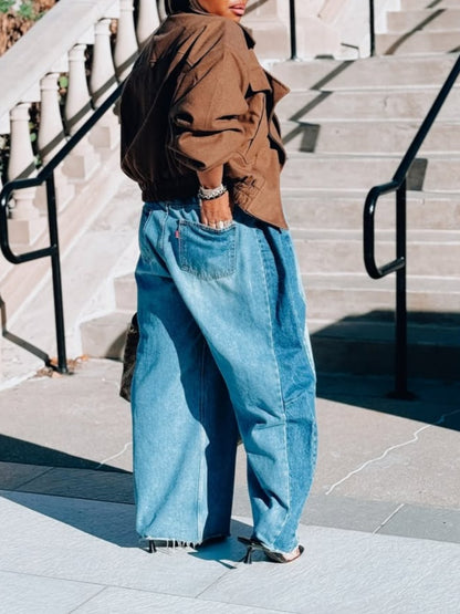 Large Lapel Cropped Jacket