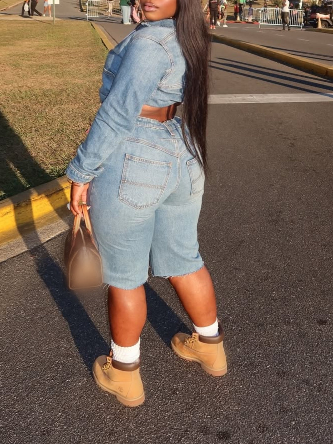 Zipper-front Denim Jacket