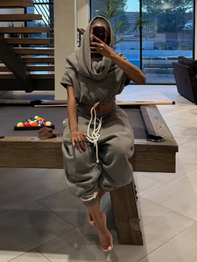 Pop Hoodie Vest Sweater Set