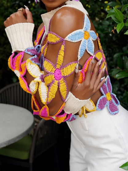 Sexy Hollow Out Crochet Knit Sweater