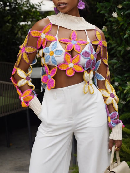 Sexy Hollow Out Crochet Knit Sweater