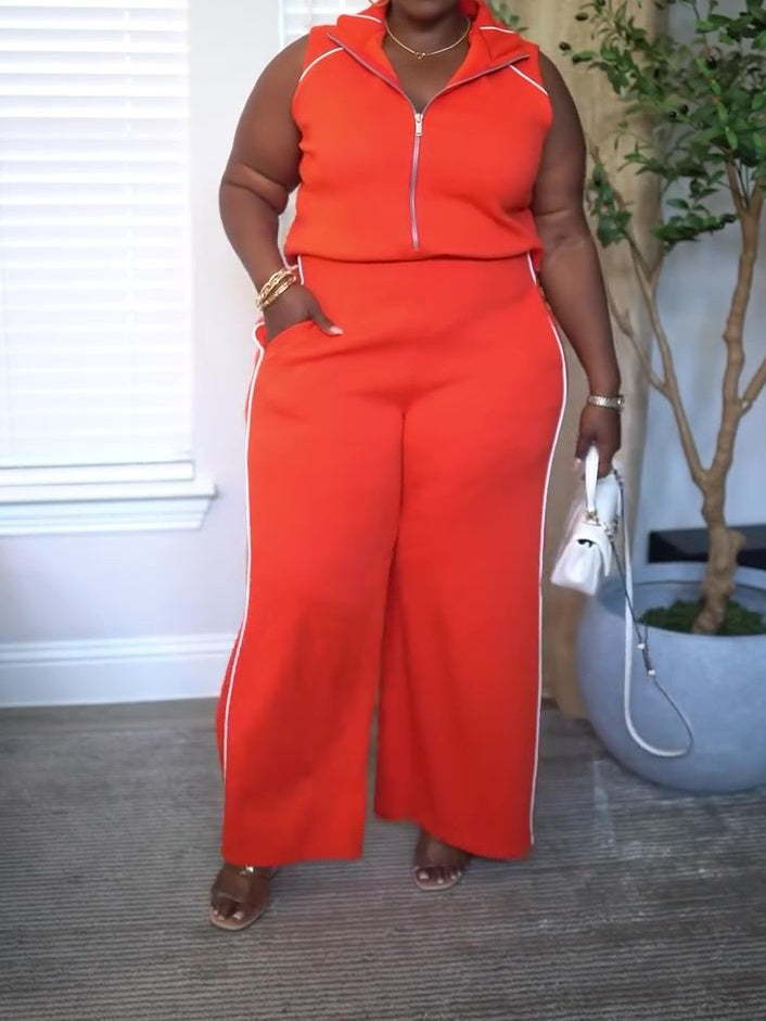Sleeveless Mockneck Jumpsuit