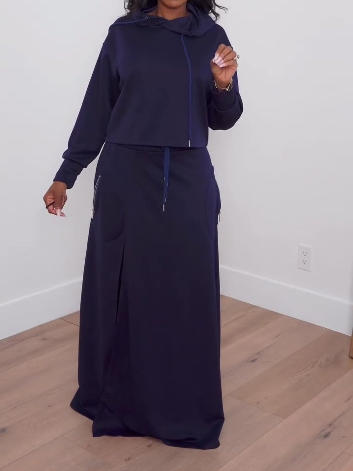 Side-Slit Skirt Two-Piece Set