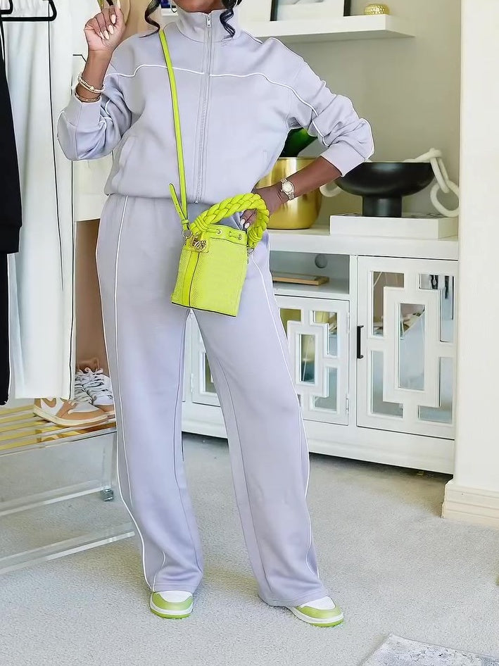 Long Sleeve Zip Up Sweatsuit Set