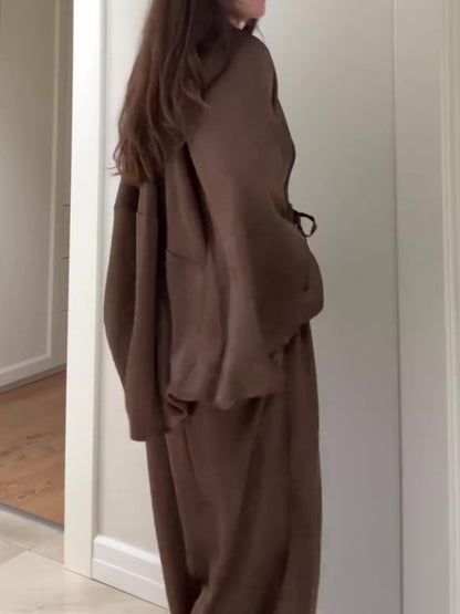 Lapel Zipper Jacket Suit