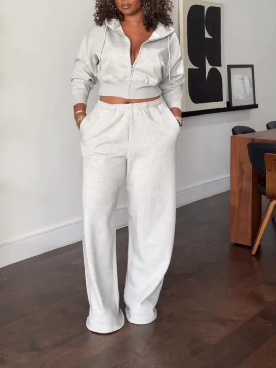 Vintage Baggy Wide-Leg Sweatpants Set