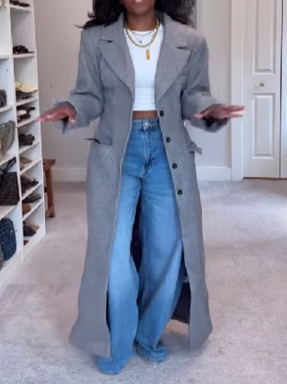 Long Solid Color Elegant Coat