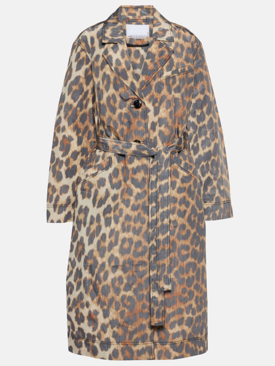 Leopard Print Trench Coat