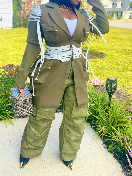 Lace-Up Suit Jacket