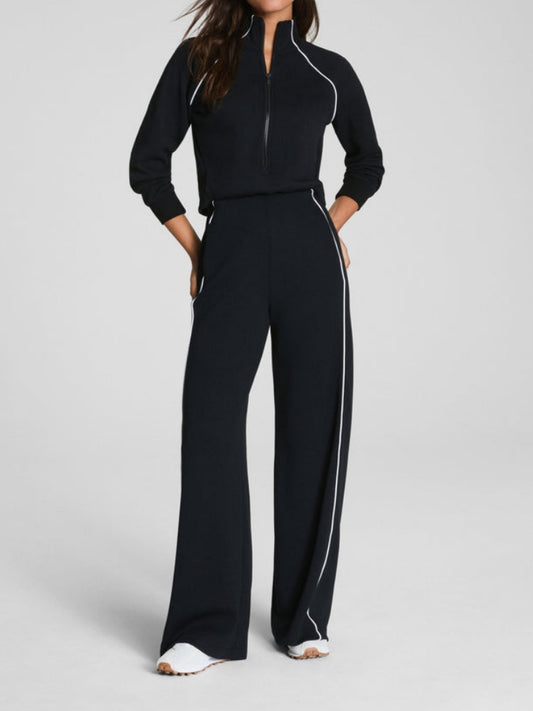 Half-zip Long-sleeved Jumpsuit