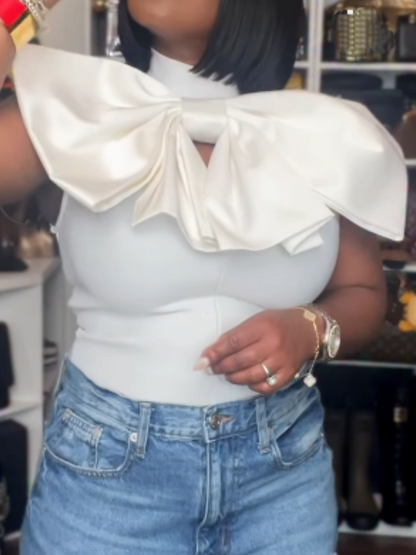 Statement Bow Top With Zip