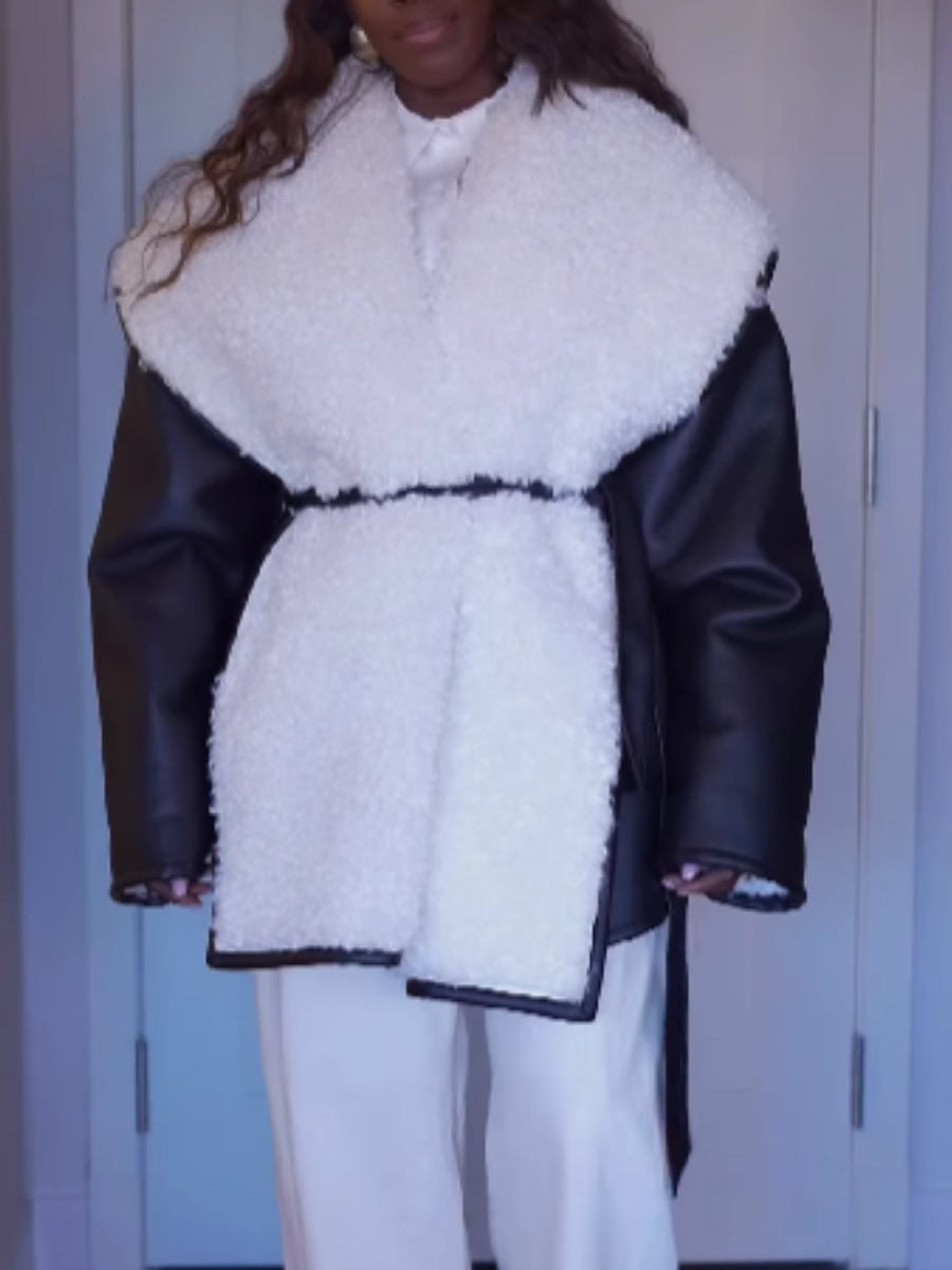 Faux Leather Lambskin Coat