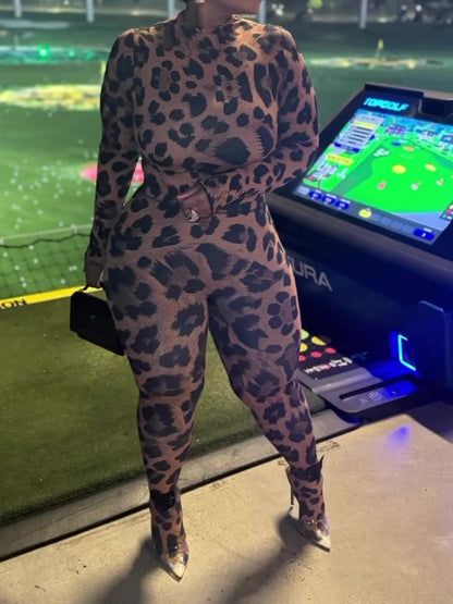 Sexy Slim Leopard Print Jumpsuit
